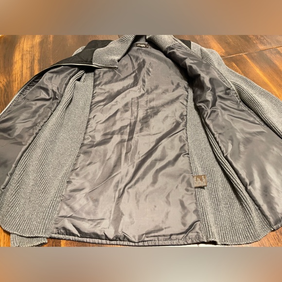 J McLaughlin Quilted Sweater Jacket Women S black/gray pockets full zip office - Picture 5 of 10